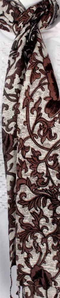 Pure viscose shawl/scarf Style: SC/WILLOW/BROWN